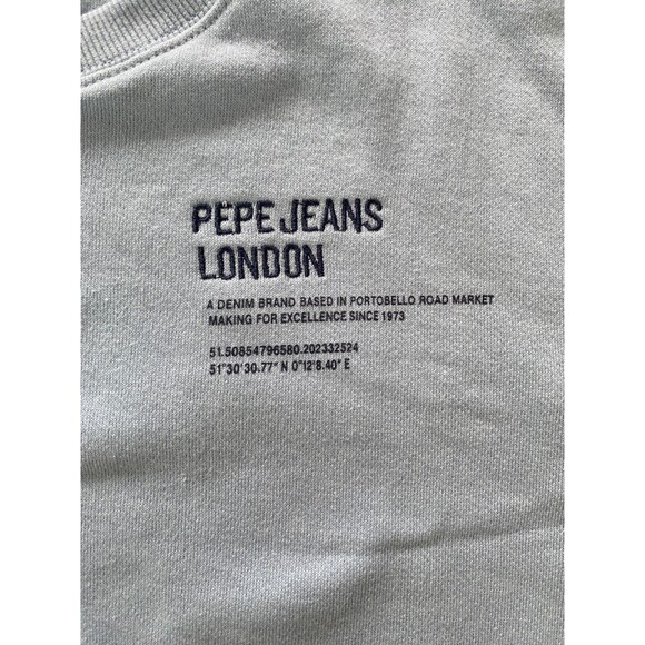 NWOT Pepe Jeans Men's Sky Blue Cotton Crew Neck Sweatshirt Jumper - Size Medium - Picture 7 of 10